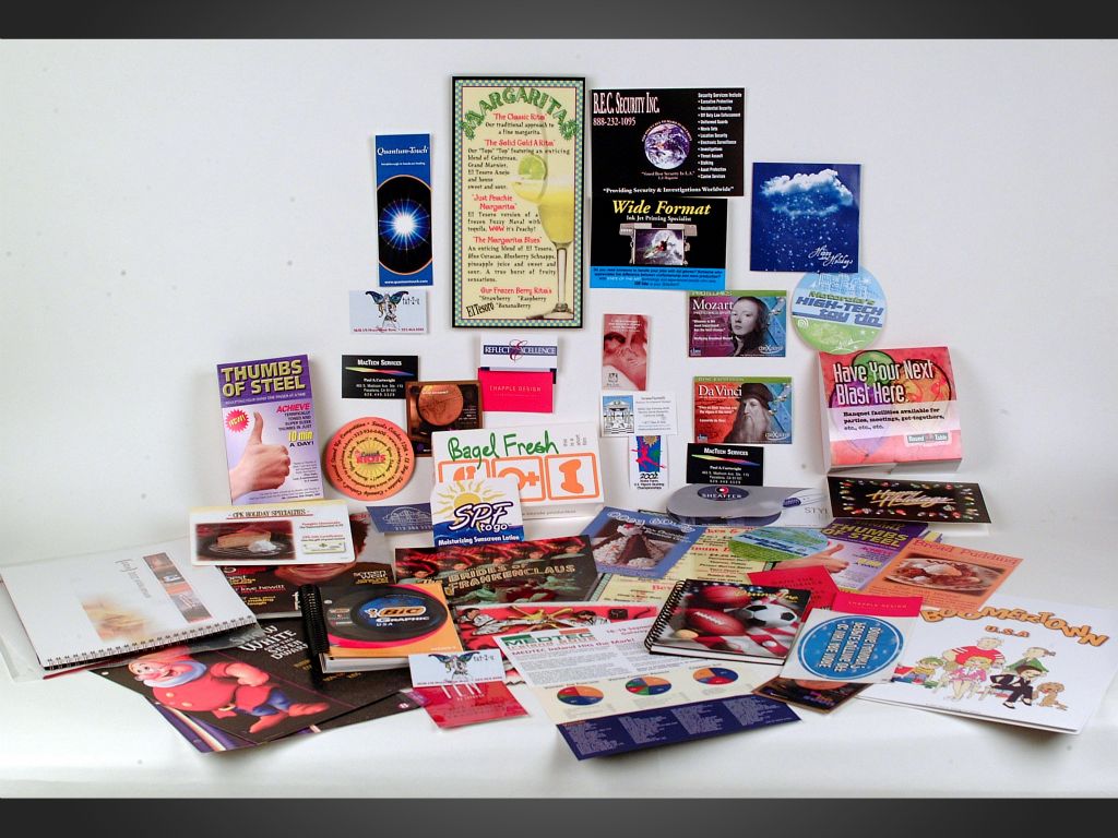 A collection of branded products